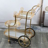 Chariot de service de style européen simple et luxueux Valor CT0008, directement de l'usine, en acrylique et acier inoxydable, avec étagère à vin, pour salle à manger (Guangdong)