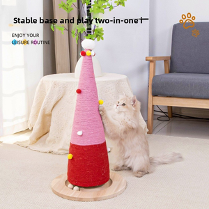 Tiragraffi per Gatti in Sisal Durevole, Cono per Unghie, Giocattolo per l'Auto-Divertimento, Resistente ai Graffi, Stile Carino, Albero di Natale Invernale - Product Image 3