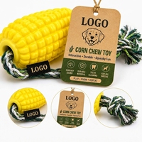 Jouets à mâcher pour chiots en forme de maïs jaune vif, résistants aux morsures, durables, pour la dentition et l'entraînement au nettoyage des dents des chiots