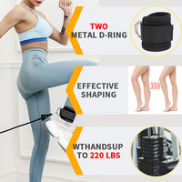 MKAS Sangles de cheville réglables personnalisées pour câble Machines Support Gym Protection Sangle de cheville rose