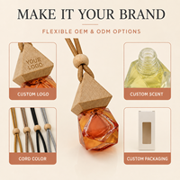 Diffuseur de parfum pour voiture en bois avec logo personnalisé, flacon en verre 8ml, bouchon en bois, longue durée, OEM