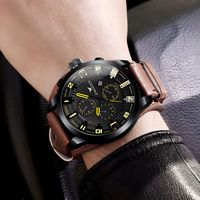 FNGEEN England-Style Armbanduhr mit Großem Zifferblatt Quarz Mode Herrenuhr 30m Wasserdicht Zeiger Mode Casual Uhr