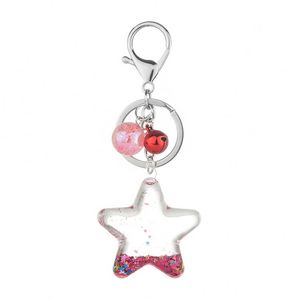 Cute Cartoon Custom Mini Star Acrylic Moving Liquid Quicksand Keychain <b>Floating</b> Pendant Liquid Key Ring - Product Image 6