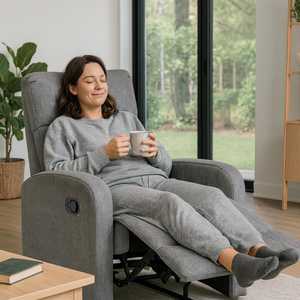 Fauteuil inclinable Dream avec repose-pieds manuel 74x77x110 cm, en tissu, pour salon - Product Image 5