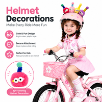 Accessoire de casque en fourrure pelucheuse à grands yeux amusants, pompon adhésif pour casque de vélo pour garçons et filles