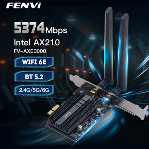 Jeu de puces <span class=keywords><strong>WIFI</strong></span> <span class=keywords><strong>6E</strong></span> <span class=keywords><strong>Intel</strong></span> <span class=keywords><strong>AX210</strong></span> 5374Mbps 2.4G/5G/6Ghz 802.11AX pour BT 5.1 adaptateur réseau sans fil carte WiFi6 pour PC Win10/11 - Product Image 2