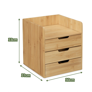 Organizador de Escritorio de Bambú Natural Personalizado, Organizador de Artículos de Uso Diario de Varias Capas, Organizador de Oficina con Cajón - Product Image 4