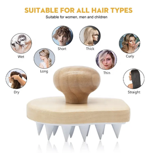 Cepillo <span class=keywords><strong>para</strong></span> el cuero cabelludo de madera grande de silicona suave con logotipo personalizado, masajeador de pelo, cepillo de champú de madera <span class=keywords><strong>para</strong></span> húmedo o <span class=keywords><strong>seco</strong></span> - Product Image 2