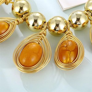 עגילי boho מתכת חוט עגילים סלילים שרשרת תליונים סטים סטים אופנתיים קריסטל גדולים אופנתיים - Product Image 3
