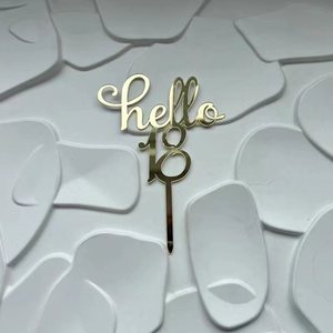 Adorno de acrílico para pastel con diseño de miel y dulzura, decoración de cumpleaños para mesa de postres, números 18, 21, 30, 40, 50, 60. - Product Image 6