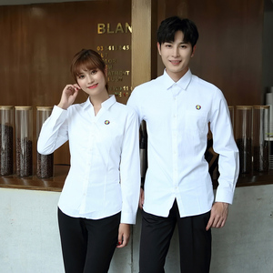 Hotel restaurante V cuello chica camisas camareros y camareras uniforme de trabajo camisa blanca estilo Base personalización Ropa De <span class=keywords><strong>Postre</strong></span> - Product Image 3