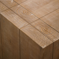 Table basse rustique en bois de manguier écologique 49 pouces, style ferme moderne, meuble de salon rectangulaire