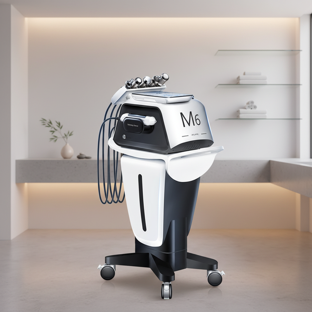New 6-in-1 Facial Machine With Oxygen Jet Co2 Bubble Aqua Peeling & H2o2 Dermabrasion-desktop Skin Glow