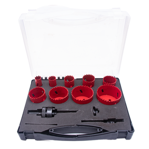Kit de coupe scie cloche bi-métal 13 pièces, outil de forage de lame, perceuse pilote pour bois, métal, menuisier, plombier - Product Image 1