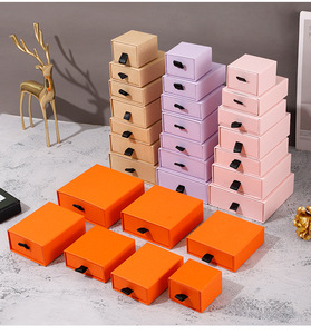 Gold blocking jewelry box custom logo drawer box graceful bracelet earring necklace ring packaging jewelry box