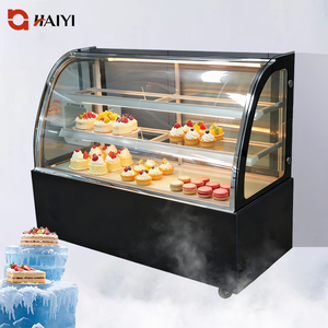 Réfrigérateur commercial pour la présentation de gâteaux avec refroidissement par air, en acier inoxydable, contrôle électronique de la température, pour les cafés - Product Image 1