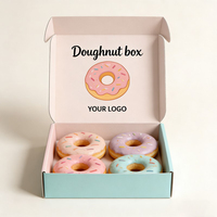 Boîtes à donuts jetables écologiques de qualité alimentaire pour la restauration, paquets de 2/4/6, avec finition mate, en carton alimentaire