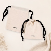 Sac cadeau en toile personnalisé écologique, toile naturelle, coton biologique, pochette à cordon pour bijoux, bagues, boucles d'oreilles