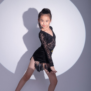 Wd658 Abbigliamento per Esibizioni di Danza Latina per Ragazze, Costume da Ballo Separato per Bambini per Allenamento - Product Image 4