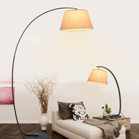Lampadaire de luxe en arc, design pêcheur, en métal noir, lampe de lecture LED pour salon, canapé, chambre, villa, salle de séjour