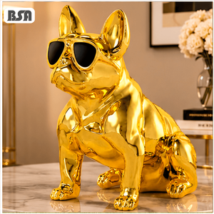 Escultura <span class=keywords><strong>de</strong></span> Bulldog Francés con Baño <span class=keywords><strong>de</strong></span> Oro <span class=keywords><strong>de</strong></span> Lujo Nórdico BSA, Gafas <span class=keywords><strong>de</strong></span> Sol, Artesanía <span class=keywords><strong>de</strong></span> Resina, Decoración para Sala <span class=keywords><strong>de</strong></span> Estar - Product Image 1