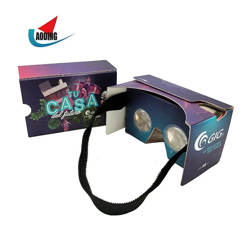 VR — casque d'écoute en carton de réalité virtuelle 2021, avec sangle centrale, lunettes 3d vr, en carton, version 2.0