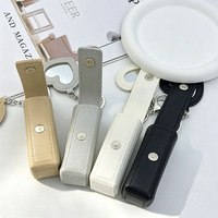 Porte-clés en cuir PU pour baume à lèvres, étui portable pour rouge à lèvres, pochette de rangement pour femmes