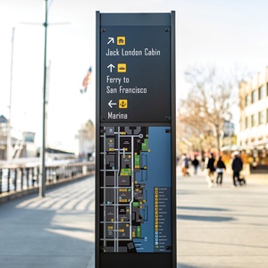 Pylône de signalisation directionnel extérieur autoportant en aluminium, panneau totem lumineux <span class=keywords><strong>LED</strong></span> étanche pour la signalisation routière - Product Image 6