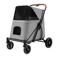 Poussette pour animaux de compagnie de grande taille pour chiens et chats âgés, en acier au carbone, pliable en un clic, portable, pour une utilisation en extérieur