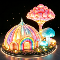 Regenbogen-Pilzschloss-Laternen Wunderland Dekorative Beleuchtung für Einkaufsstraßen, Parks, Plätze und Veranstaltungsorte