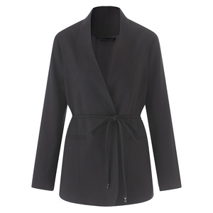2025 Lente Herfst Dames Kantoor Casual Gekerfde Lange Mouw Effen Veters Taille Kleding Dame Slanke <span class=keywords><strong>Blazer</strong></span> - Product Image 3