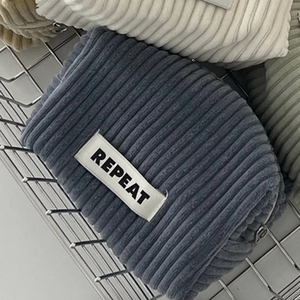 Travel Soft Comfortable Cosmetic <b>Bag</b> Pouch Custom Logo <b>Corduroy</b> Toiletry <b>Bag</b> With Zipper <b>bag</b> for travel - Product Image 6