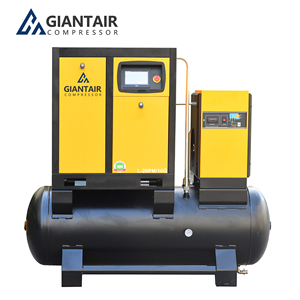 GiantAir Industrial Air-compressors 10HP 7.5KW Compresor De Aire Rotary Screw Air Compressor With Dryer For Laser Cutting