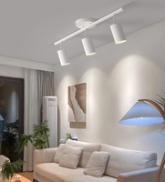 Lustre LED moderne GU10 pour salon, chambre à coucher, éclairage de décoration, lustre noir et blanc, luminaire de cuisine