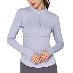 Camiseta de Yoga Personalizable con Tira Reflectante y Media Cremallera, Manga Larga, para Mujer, para Pilates, Entrenamiento, Deporte, Aire Libre, Transpirable, Ropa Deportiva - Product Image 4