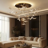 Lustre moderne en verre en forme de feuille, décoration de villa de luxe de haute qualité ANNO, personnalisation possible