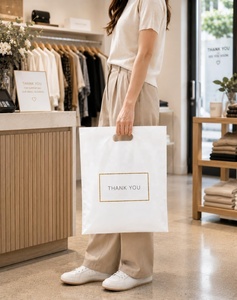 Borsa per la spesa in <span class=keywords><strong>plastica</strong></span> di alta qualità con manico e stampa logo personalizzabile - Product Image 1