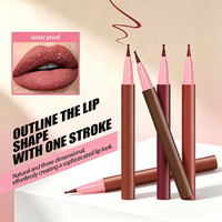 Crayon à lèvres à pointe ronde en feutre, imperméable, couleur naturelle, longue tenue, anti-bavures, contour précis des lèvres, maquillage