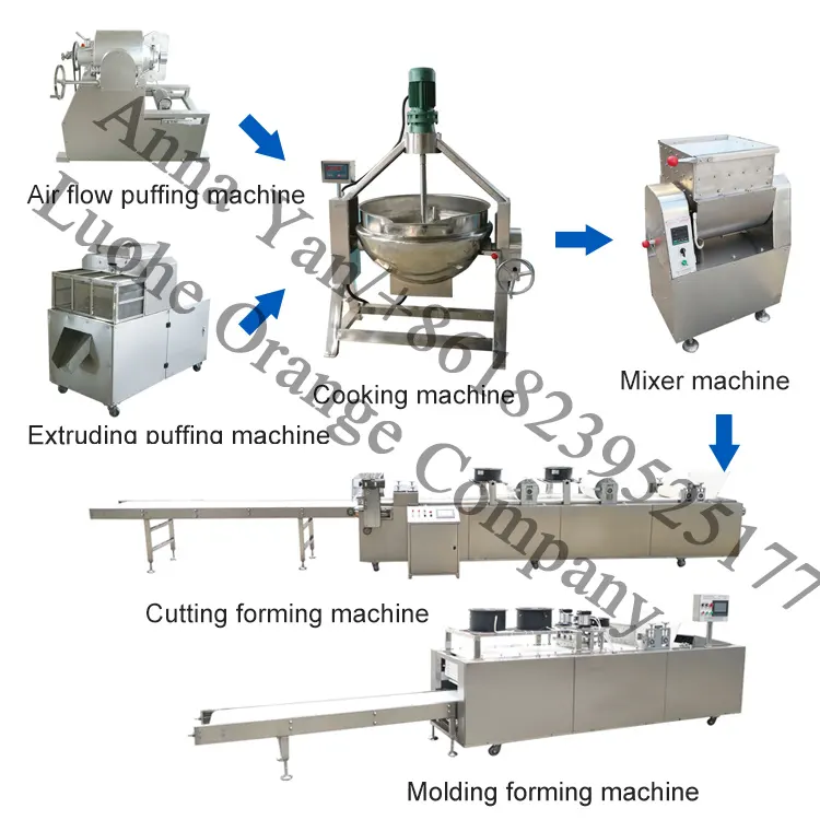 Tahıl Granola Bar üretim hattı çıtır sağlıklı pirinç enerji Bar ve pasta şekillendirme makinesi