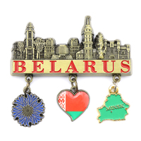 Aimants de réfrigérateur en métal personnalisés par le fabricant, souvenirs touristiques de Minsk, Biélorussie
