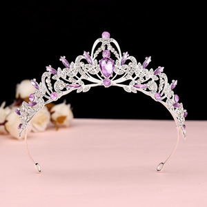 Corona de diamantes de imitación de estilo europeo hecha a mano, accesorios nupciales para el cabello, diadema de cristal barroco, Tiaras de Mariage para <span class=keywords><strong>reinas</strong></span> - Product Image 3