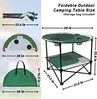 Mobilier d'extérieur portable OEM Kamp Masasi Tables de camping pliables en métal pour jardin, plage, pique-nique et usage extérieur