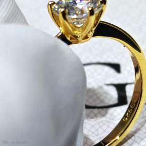 6,5mm 1ct Verlobungsring mit Moissanit, Versprechensring aus 925 Silber, Luxuriöser Ehering, Feiner Schmuckring - Product Image 2