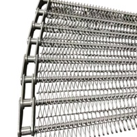 Nouvelle Bande transporteuse en maille métallique à structure composite SS304, largeur personnalisée OEM, chaîne résistante à la chaleur pour usine de fabrication de produits de boulangerie