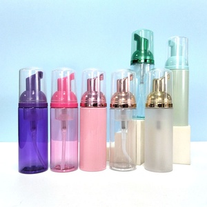 100ml clear Frosted Empty 150ml Plastic PET Foam Dispenser <b>Bottle</b> with <b>pink</b> Pump Caps - Product Image 6