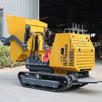 Tragbarer Mini-Raupendumper Kompakter Hydraulischer Kleiner Muldenkipper Gummikettenfahrzeug für Landschaftsbau und Bauprojekte