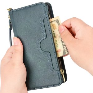 Funda de cuero PU con cierre de cremallera para Samsung <span class=keywords><strong>Galaxy</strong></span> <span class=keywords><strong>A22</strong></span> 4G/ <span class=keywords><strong>M22</strong></span> 4G - Product Image 3