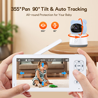 Kamera Monitor Bayi WiFi Pintar 2K Pix Dual Module Layar 5-Inci Penglihatan Malam Audio Dua Arah Deteksi Gerakan Pan-Tilt Pengaturan Makan
