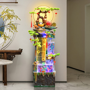 Fontaine aquatique Quanfangyuan avec rocaille, 110-230V, décoration intérieure, Feng Shui, cadeau porte-bonheur - Product Image 3