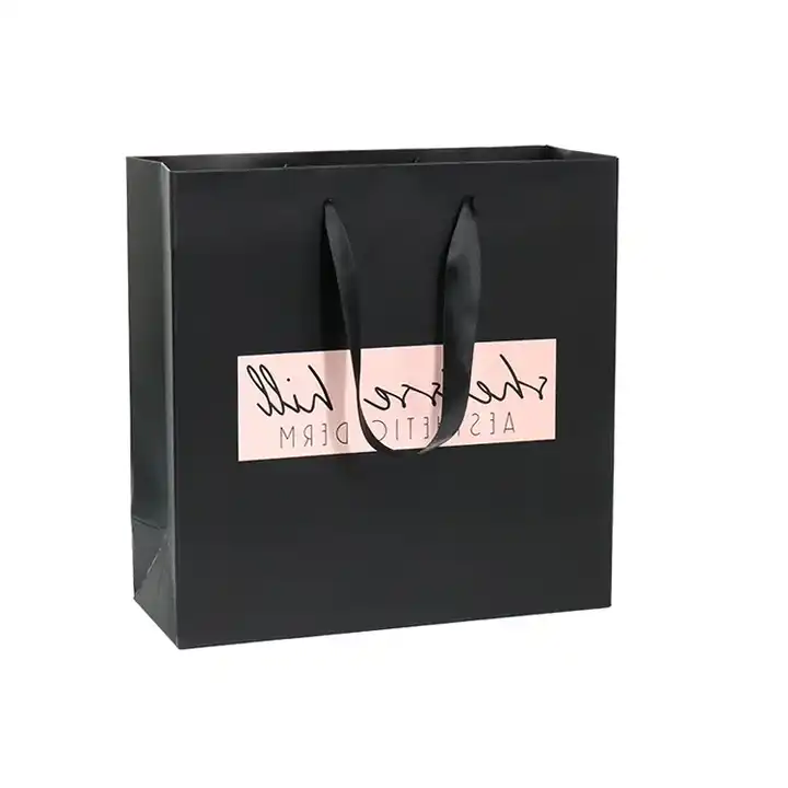 Source custom logo luxury packaging bags shopping Black Paper Gift Bags  Retail Store Bags for shoes and clothing on m.